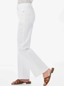Goldner Damen Stretchjeans in weiß