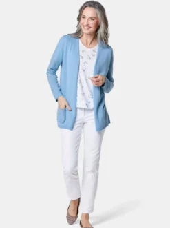 Goldner Damen Strickjacken - Kurzgröße in blau