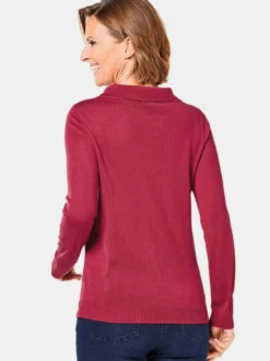 Goldner Damen Strickpullover in rot - Ärmel: langarm