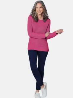 Goldner Damen Strickpullover in pink - Ärmel: langarm