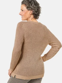 Goldner Damen Strickpullover - Kurzgröße in braun