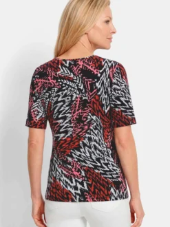 Goldner Damen T-Shirt in schwarz - Ausschnitt: Rundhals
