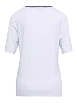 Goldner Damen T-Shirt in weiß - Ausschnitt: Rundhals