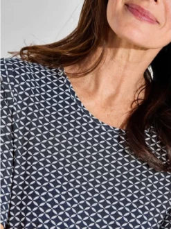 Goldner Damen T-Shirt - Kurzgröße in marine