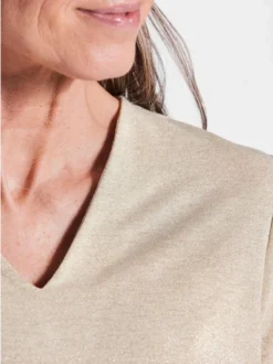 Goldner Damen T-Shirts in beige - Ärmel: Halbarm