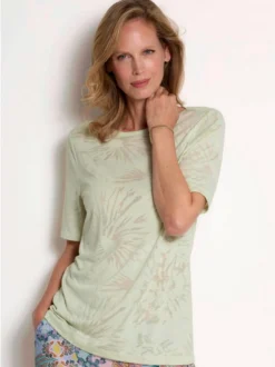 Goldner Damen T-Shirts - Kurzgröße in grün
