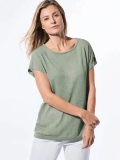 Goldner Damen T-Shirts - Kurzgröße in grün