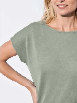 Goldner Damen T-Shirts - Kurzgröße in grün