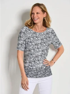 Goldner Damen T-Shirts - Kurzgröße in weiß