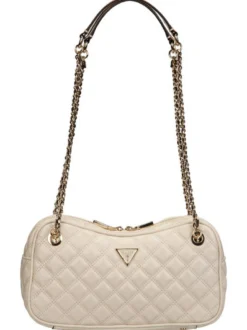 GUESS Damen Handtasche - Giully II Shoulder Satchel in beige