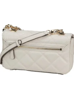 GUESS Damen Handtasche - Libby Flap in weiß