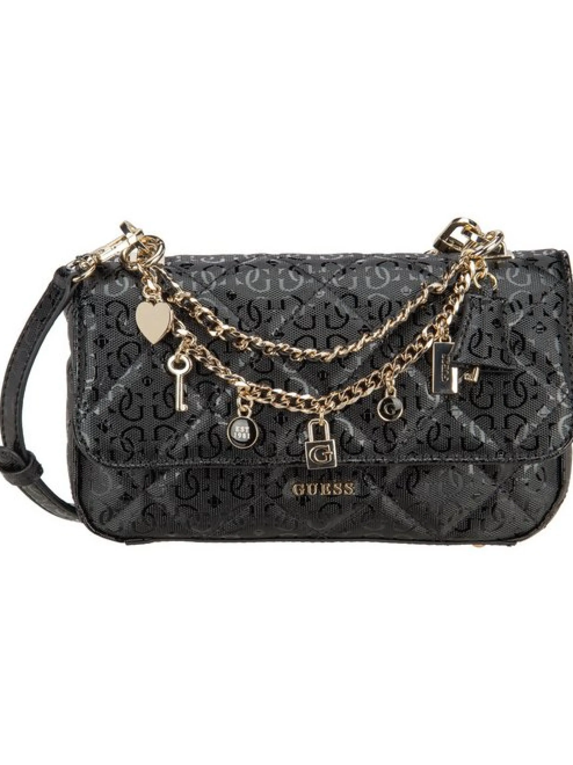 GUESS Damen Handtasche - Libby Flap in schwarz