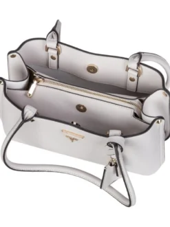 GUESS Damen Schultertasche - Meridian II Shoulder SAT in beige