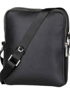 GUESS Herren Bodybag - Torino Saffiano Eco Double Zip in schwarz