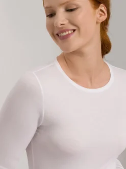 Hanro Damen Longsleeve - Soft Touch in weiß