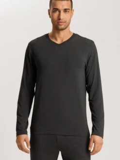 Hanro Herren Longsleeve - Casuals in anthrazit