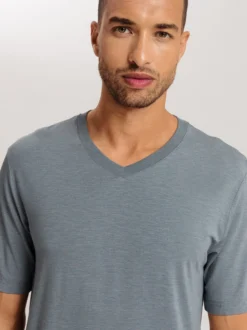 Hanro Herren V-Shirt - Casuals in grau