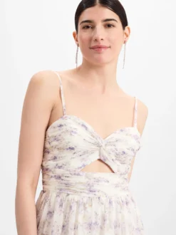 Hey Kyla Damen Abendkleid in ecru lila - Ärmel: ohne Arm