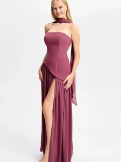 Hey Kyla Damen Abendkleid in himbeer - Ärmel: ohne Arm