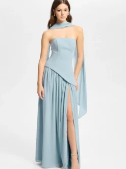 Hey Kyla Damen Abendkleid in hellblau - Ärmel: ohne Arm