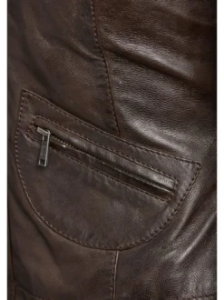 HIS Damen Lederjacke in braun