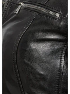 HIS Damen Lederjacke in schwarz