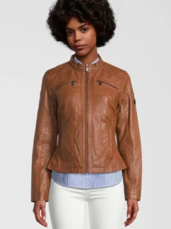 HIS Damen Lederjacke - SABINE in cognac