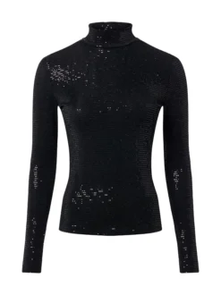 HUGO Damen Langarmshirt - Drisila in schwarz