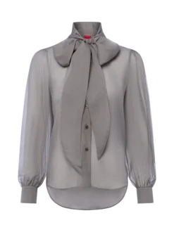 HUGO Damen Schluppenbluse - Elegant in grau