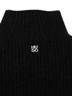 HUGO Damen Strickpullover mit Woll- und Cashmere-Anteil - Sorellasio in schwarz