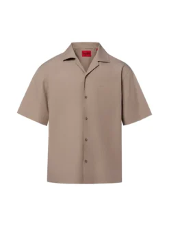HUGO Herren Kurzarmhemd - Espino in taupe