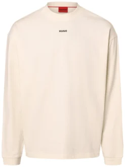 HUGO Herren Langarmshirt - Dapaso in ecru