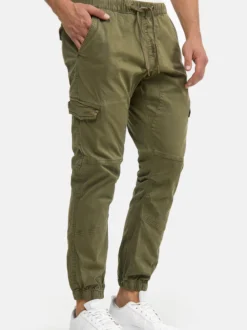 Indicode Herren Cargohose - Levy in grün khaki