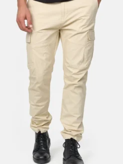 Indicode Herren Cargohose - Mathews in beige sand