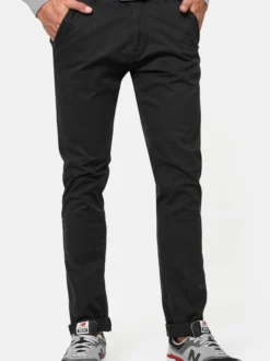 Indicode Herren Chinohose - Cherry in schwarz