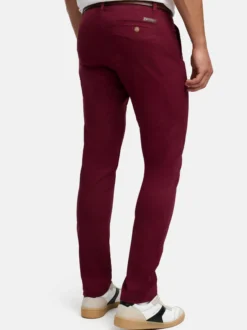Indicode Herren Chinohose - INPilli in bordeaux rot