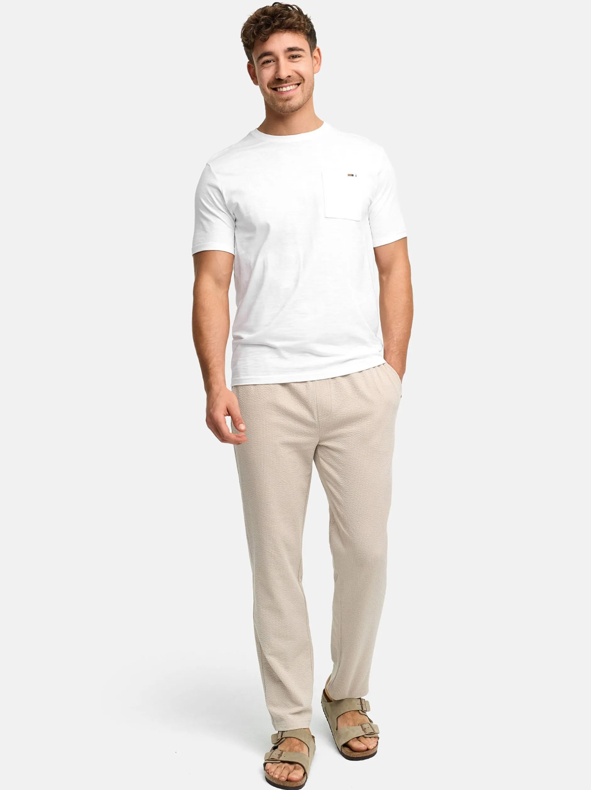 Indicode Herren Chinohose - INNogo in taupe beige