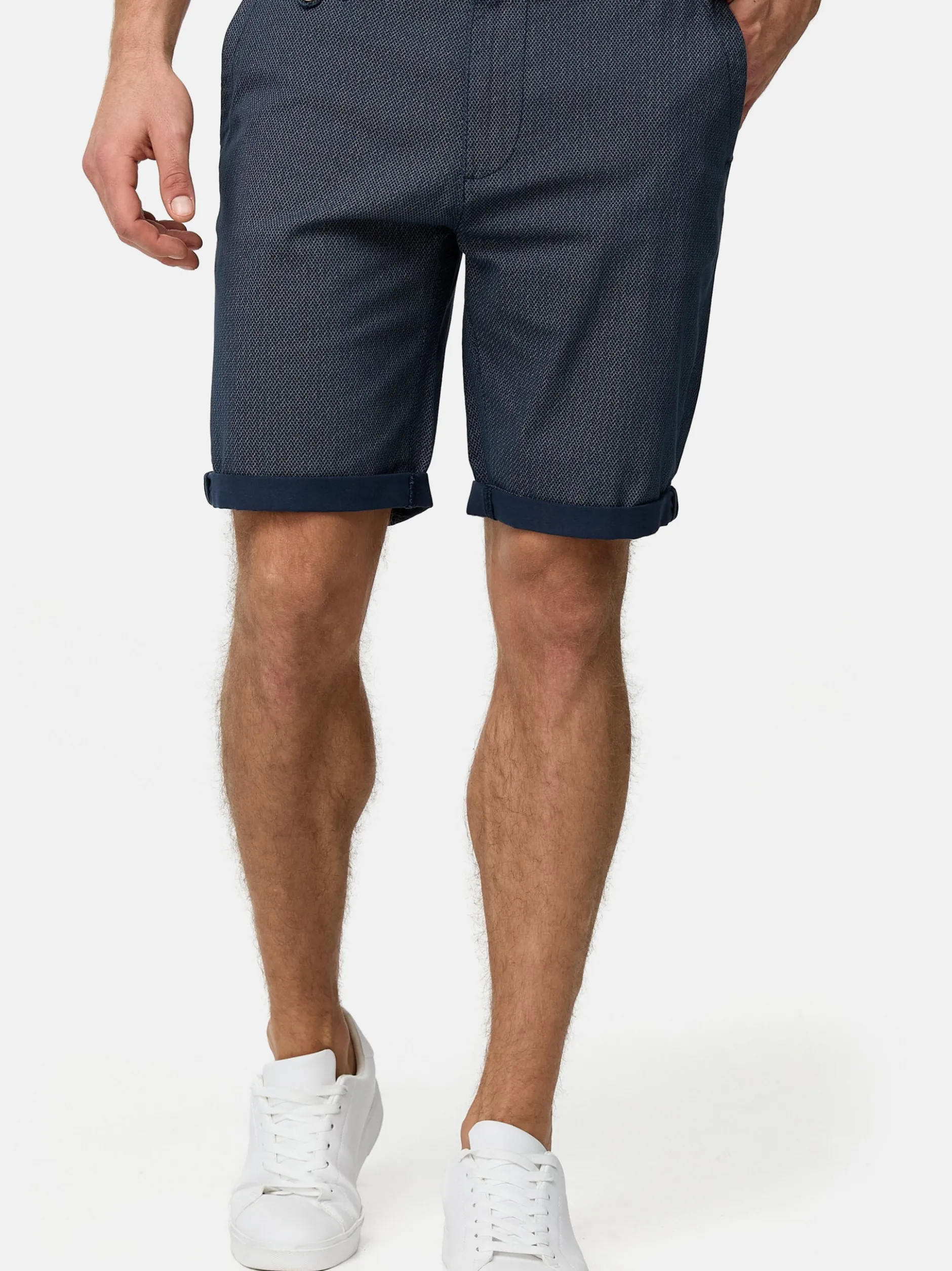 Indicode Herren Chino Shorts - Cuba in blau denim