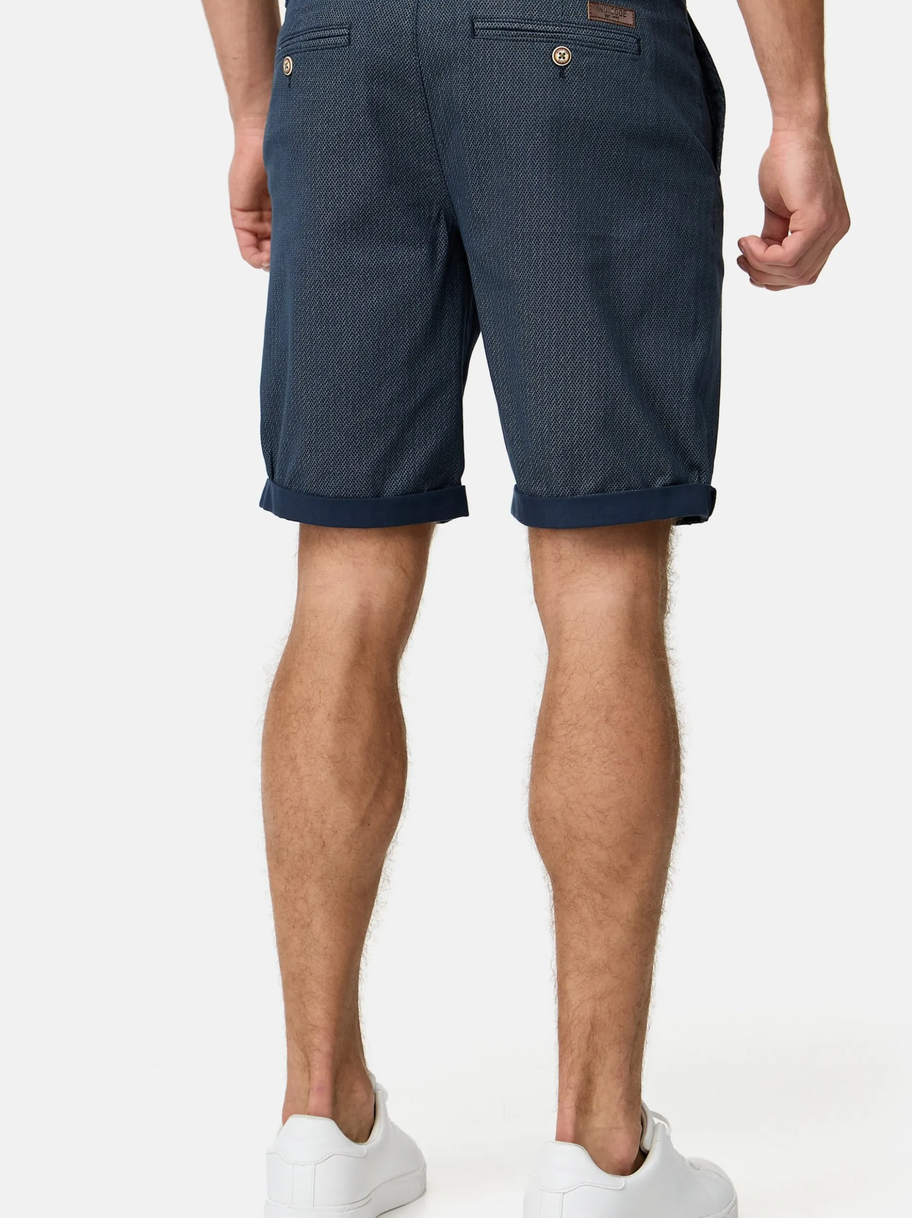 Indicode Herren Chino Shorts - Cuba in blau denim