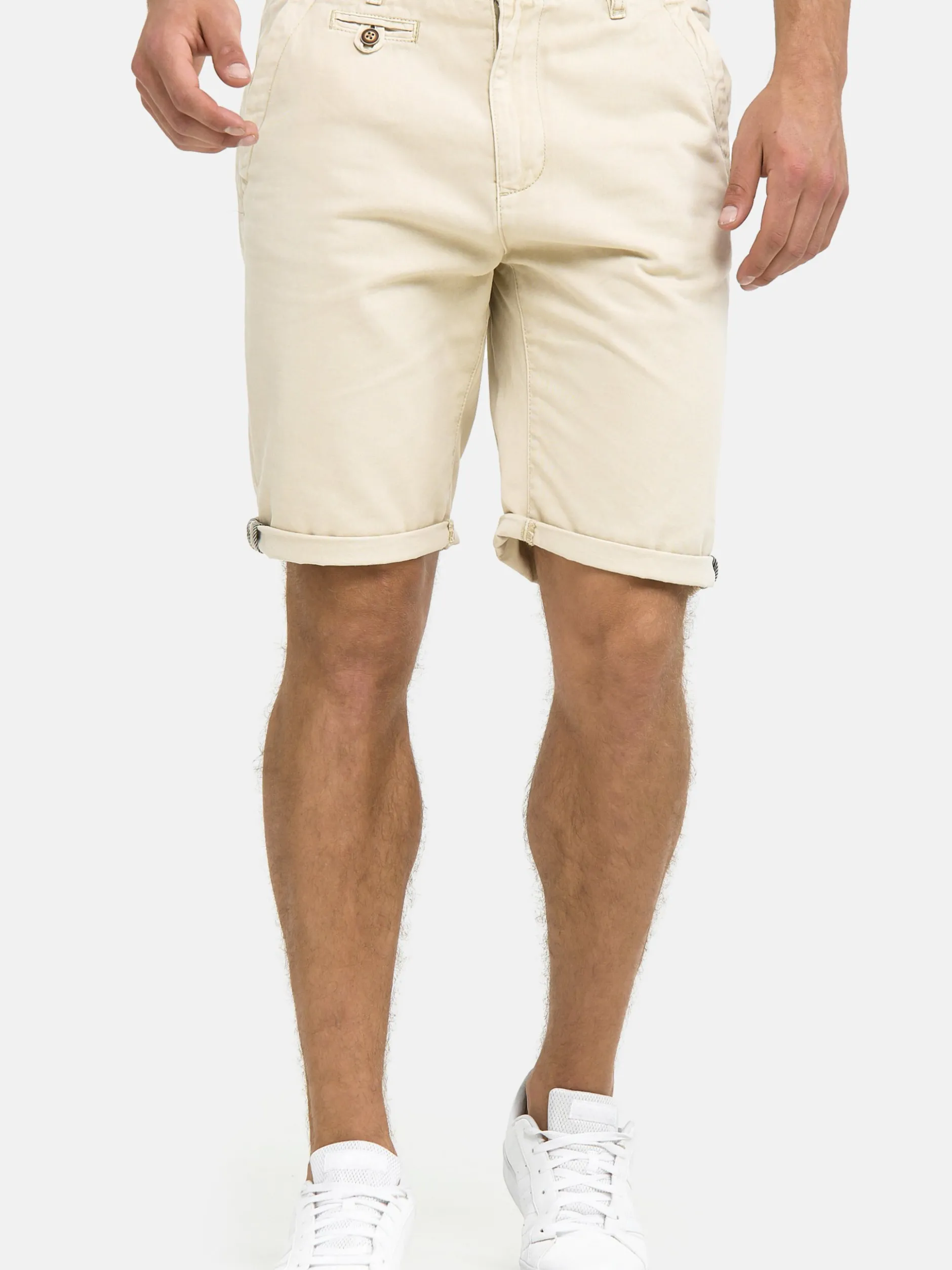 Indicode Herren Chino Shorts - Cuba in beige sand