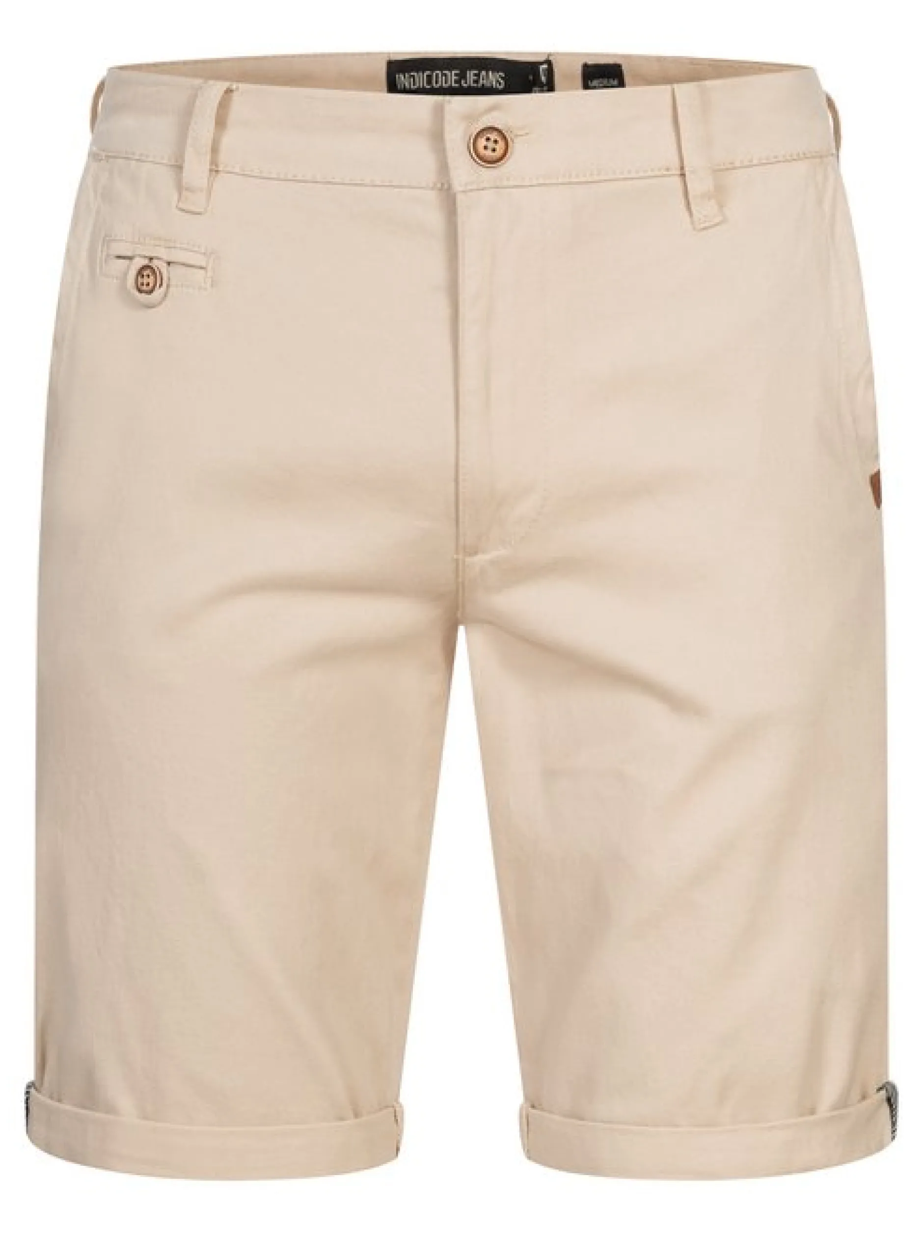 Indicode Herren Chino Shorts - Cuba in beige sand