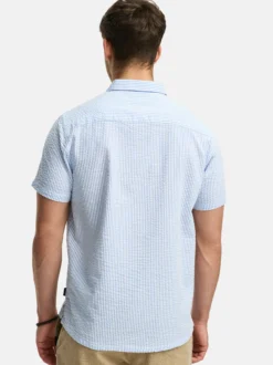 Indicode Herren Hemd Kurzarm - INMaribo in blau braun
