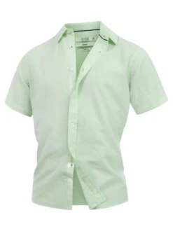 Indicode Herren Hemd Kurzarm - INCeppo in mint