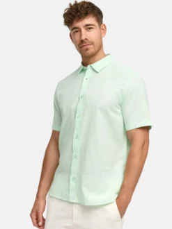 Indicode Herren Hemd Kurzarm - INCeppo in mint