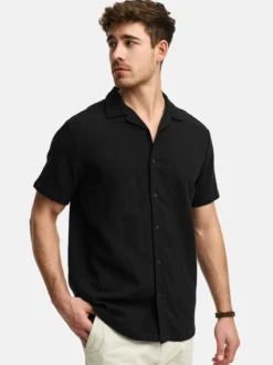Indicode Herren Hemd Kurzarm - INCosby in schwarz