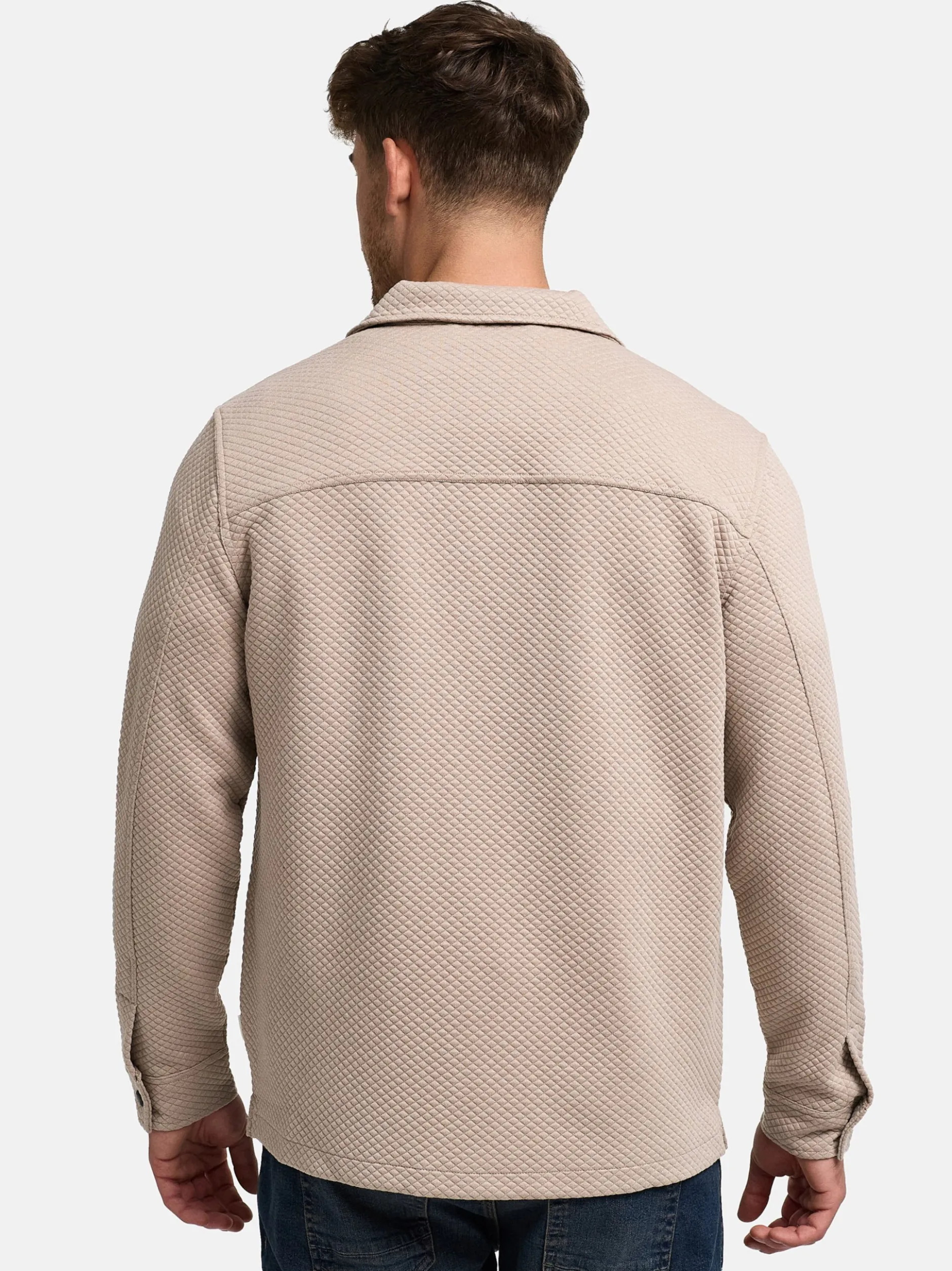 Indicode Herren Hemd Langarm - INRhomon in taupe beige