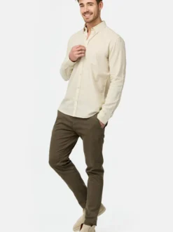 Indicode Herren Hemd Langarm - Brayden in beige sand