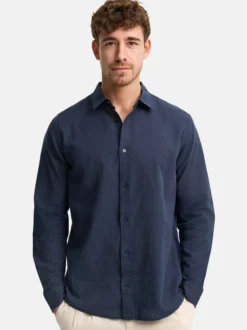 Indicode Herren Hemd Langarm - INCeppo in marine