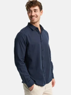 Indicode Herren Hemd Langarm - INCeppo in marine
