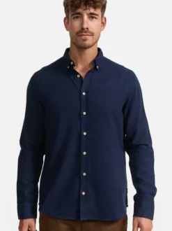 Indicode Herren Hemd Langarm - Riverside in marine